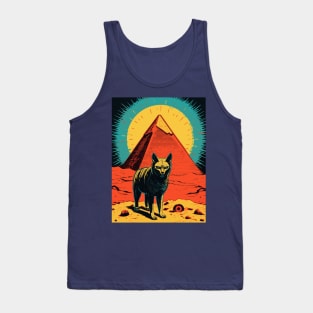 Egyptian Cat God Bast Retro Vintage Pyramid Tank Top